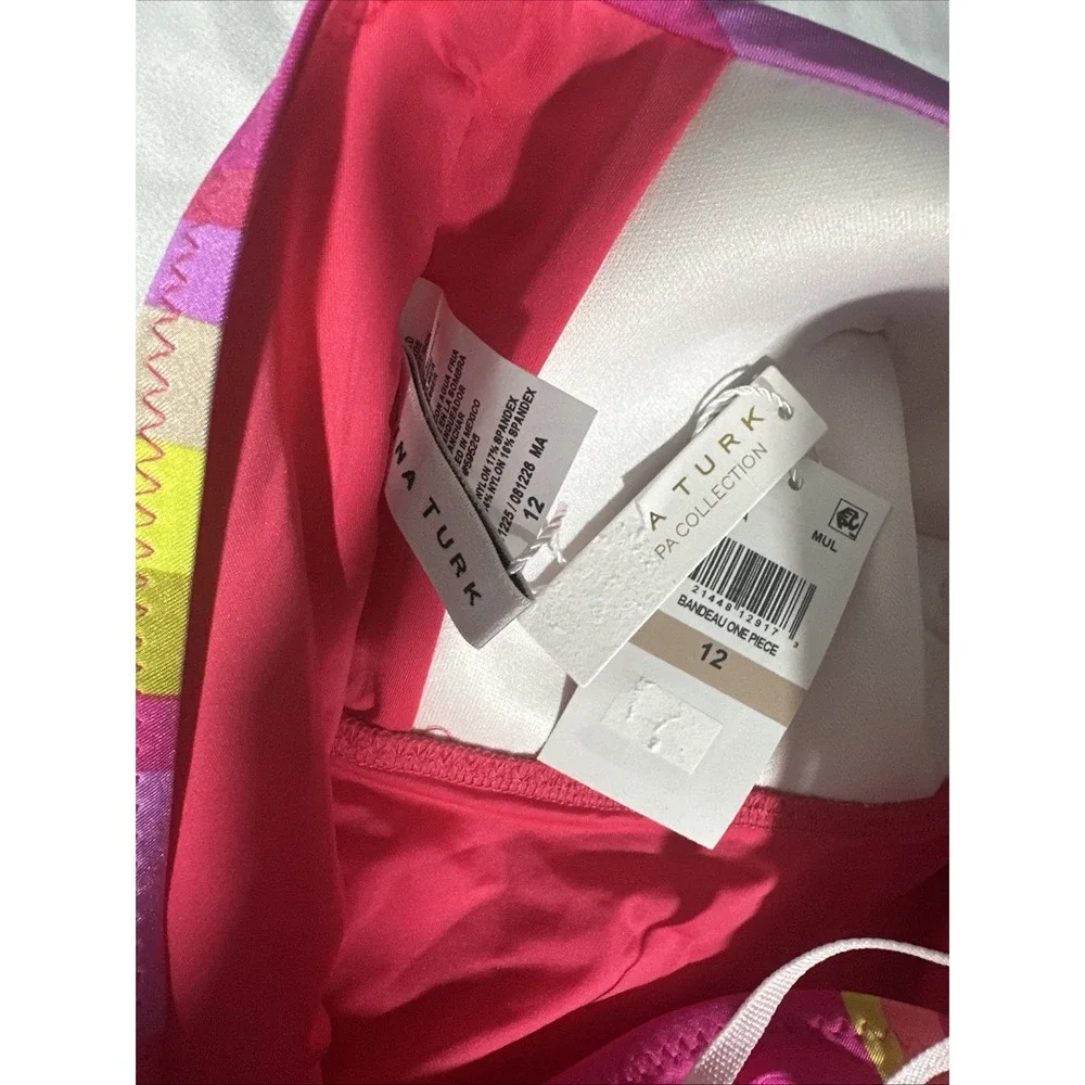 NWT $162 Trina Turk [ 12 ] Waltz Bandeau One Piece‎ Swimsuit #U1353